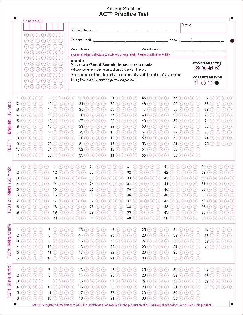 ACT Test Scoring Software